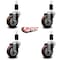 Service Caster 3.5'' Maroon Poly Wheel Swivel 1-3/8'' Expanding Stem Caster Set, 4PK SCC-EX20S3514-PPUB-MRN-138-4 - alternate 4